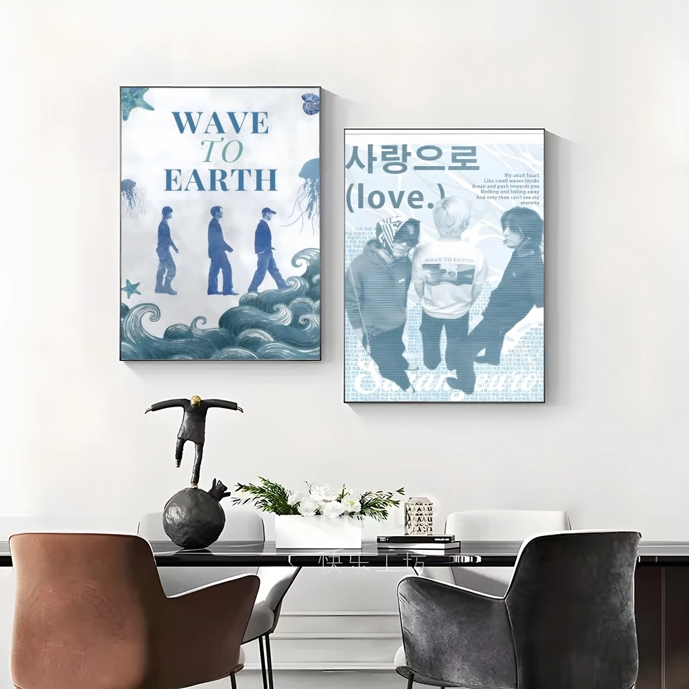 Korea Kpop Band W-Wave To Earth Poster Elegant And Affordable Wall Art Stickers For Dormitory Living Room And Bedroom Spaces - view 3