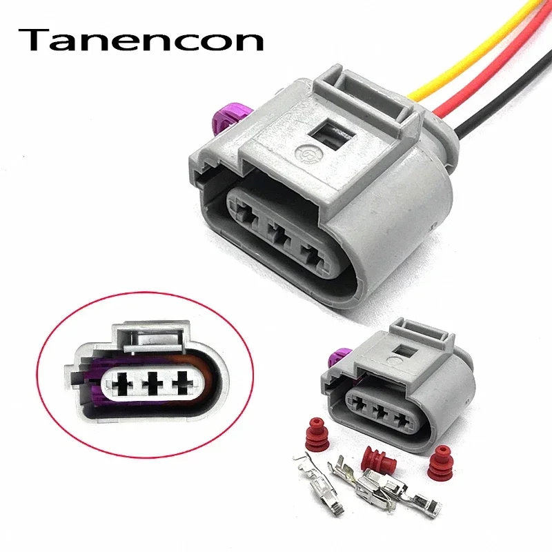 1 Set 3 Pin 1J09737236 1J0973723G 3.5mm Auto Fog Lamp Light Socket Crankshaft Sensor Connector Male Female Plug For VW