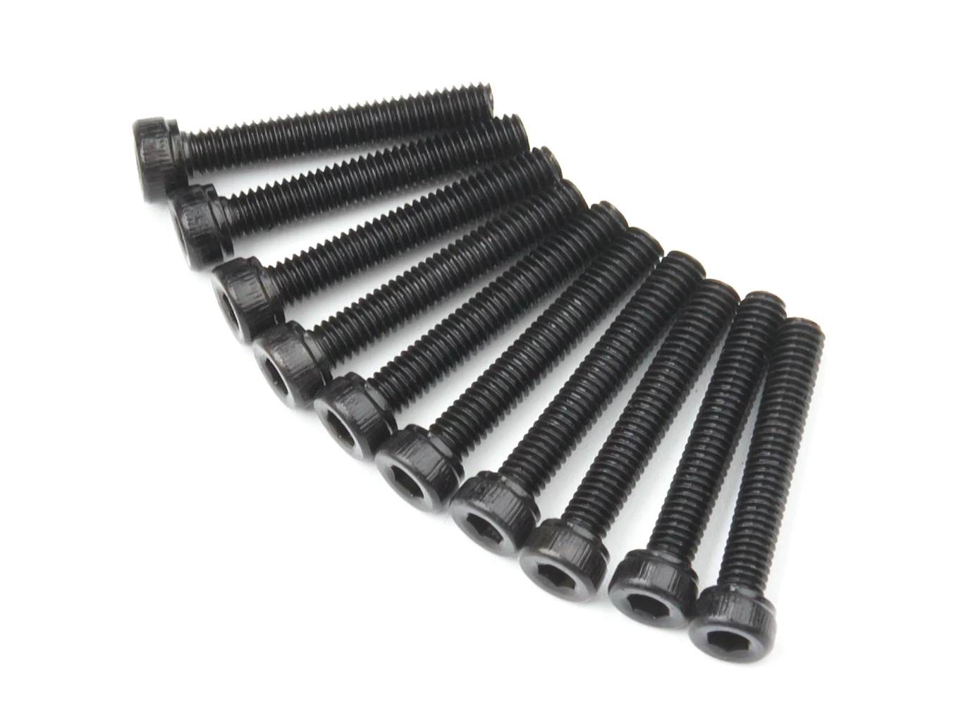 Screw Socket Head Hex M2.6 x 16mm Machine Thread Steel Black (10pcs)