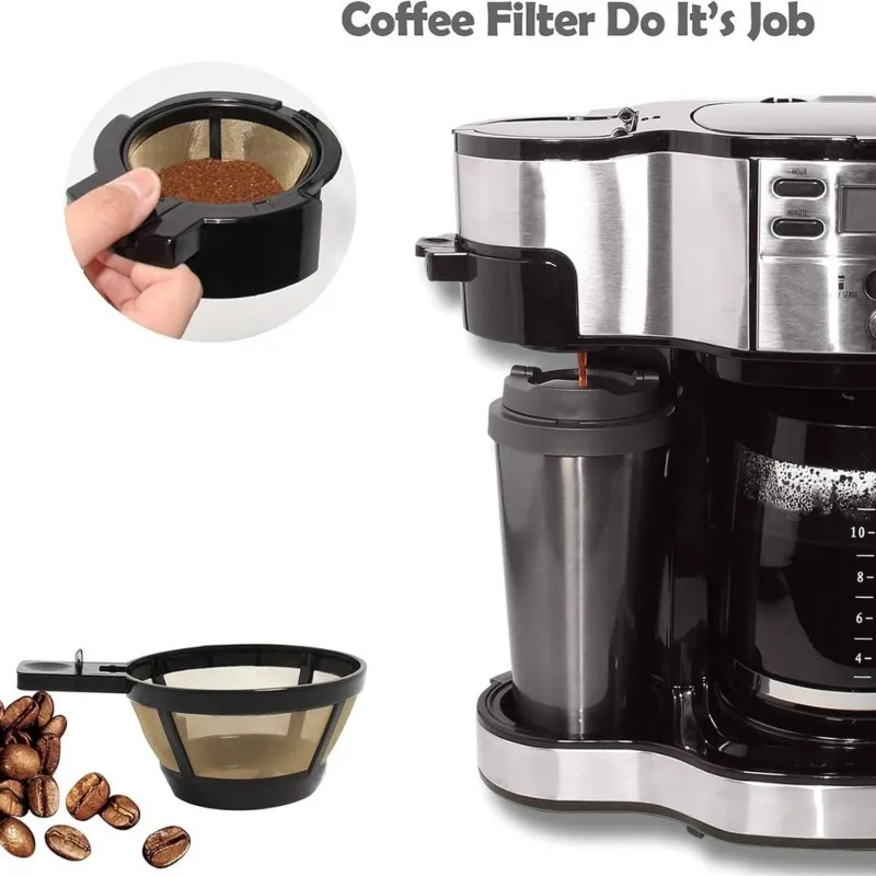 Y39A-Reusable Coffee Maker Parts- Grounds Filter Replacement For Hamilton Beach 2-Way Brew Machine Single Serve Brewer Coffee Ba