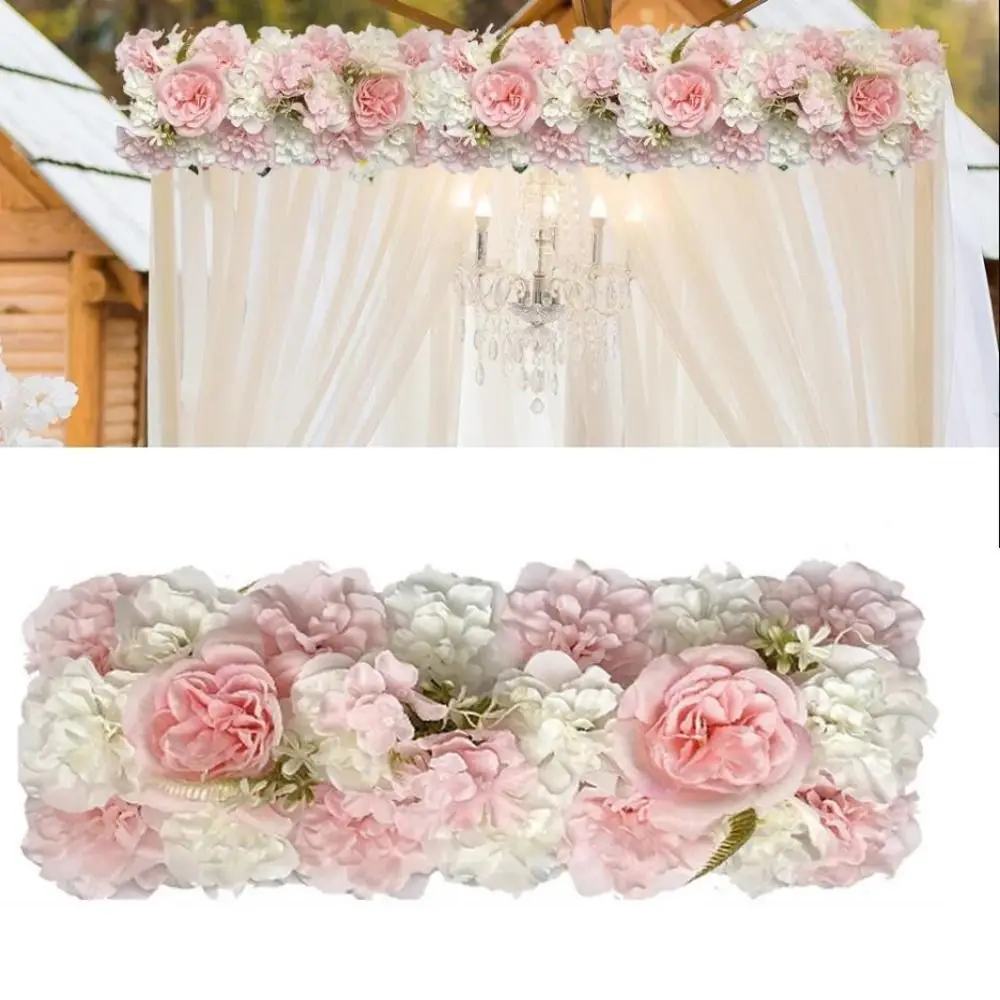 Simulated Artificial Flower Wall Panel 3D Realistic Fake Flower Backdrop DIY Lifelike Arched Door Flower Row Home Ornaments
