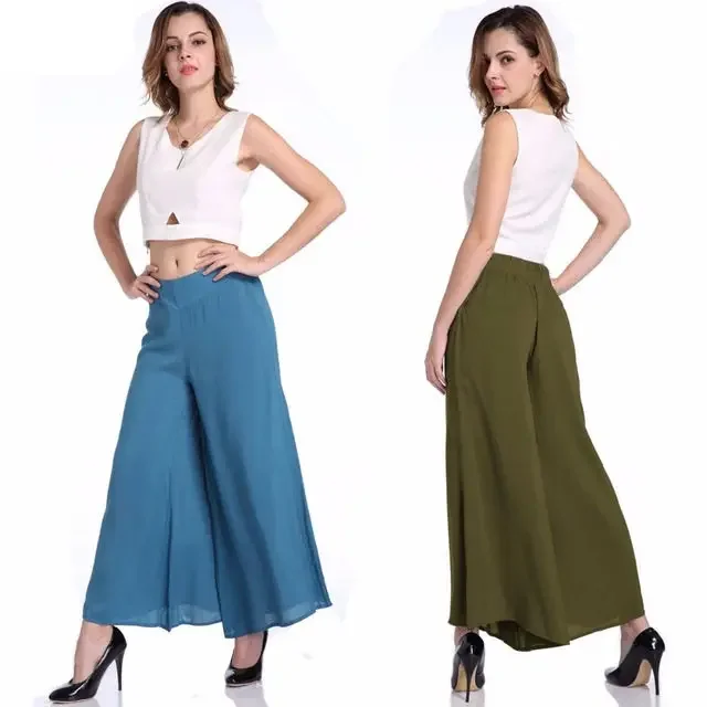 

Loose Size Solid Ladies Dress Pants Vintage Middle Waist Long Trousers Cotton Casual Women Wide Leg Pants