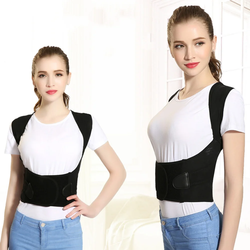 

Корректор осанки, бандаж для спины, облегчение горбу, сколиоза, универсальный корсет, поддерживающий пояс, дышащий черный L