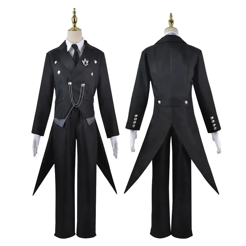 Black Butler Sebastian Michaelis Cosplay Sebas Costume Japanese Anime Carnival Party Uniform Swallowtail image 3