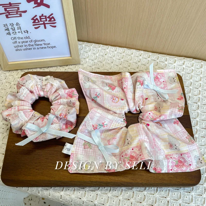 

Cute Hair Ties, Pink Bear Bow Personalized Hair Clips, French Spring And Summer Hair Tie Hair Accessories Hair Ties