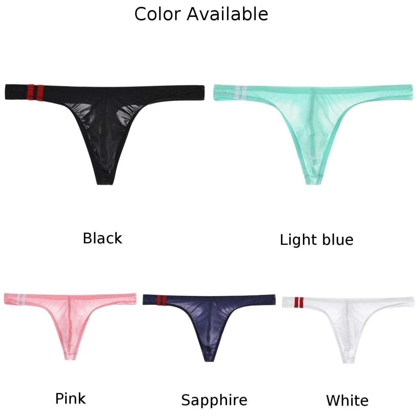 Sexy Men Sissy Thong Lace See Through Jockstrap Bulge Pouch Low Rise G-String T-back Transparent Briefs Breathable Underwear