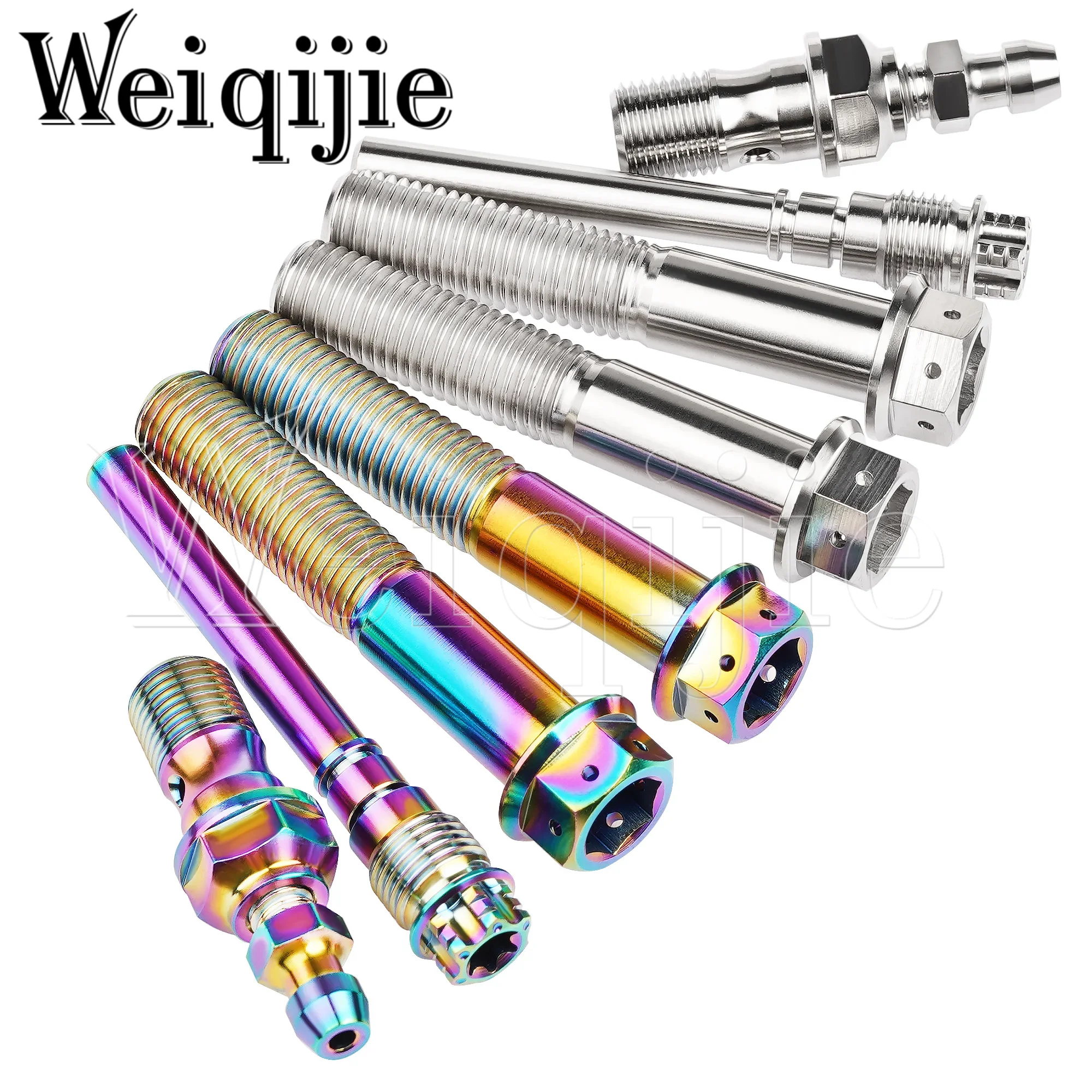 Weiqijie Alloy Bolt Flower Head Screw Water Bird Brake Ppin Motorcycle Oil Pan Disc Brake Bolt Caliper Guide Pin Set