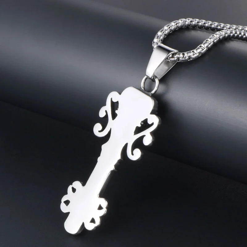 Pendentif tête de mort couronne pour homme, collier en acier pour homme, cadeau parfait pour les petits amis, les pères, les maris et les dispersés.