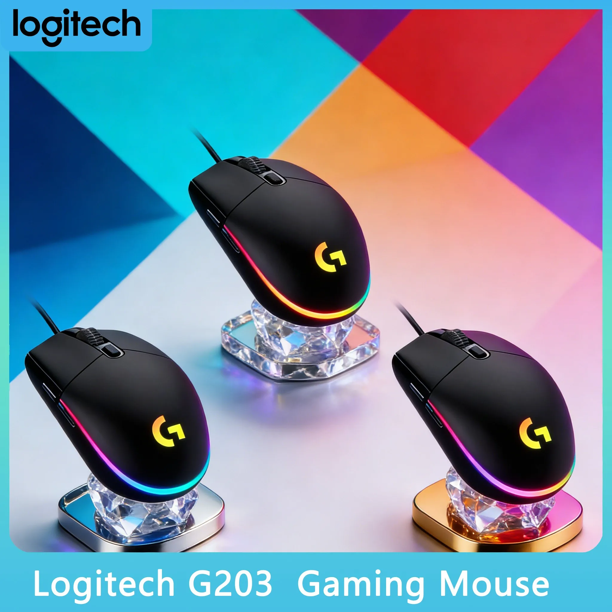 

Wireless Mouse Logitech G203/G102 1000Hz Polling Rate for Pros