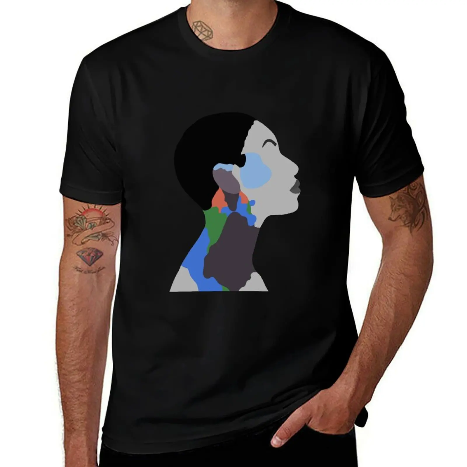 Dominique Fils-Aimé Outline T-Shirt Big Size Short Sleeve Tee for Men