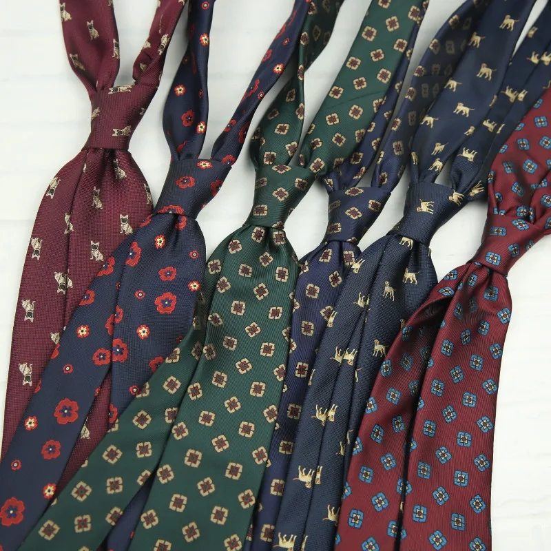 Fashion Ties for Men's 7CM Business Stripe Formal Dress Professional Coffee Wine Red Groom Neck Tie Wedding Party Suit Tie