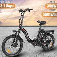 SAMEBIKE Electric Bike 350W Brushless Motor 36V12AH Lithium Battery Aluminum Alloy City Electric Bicycle 20 Inch Tire Snow E-bik