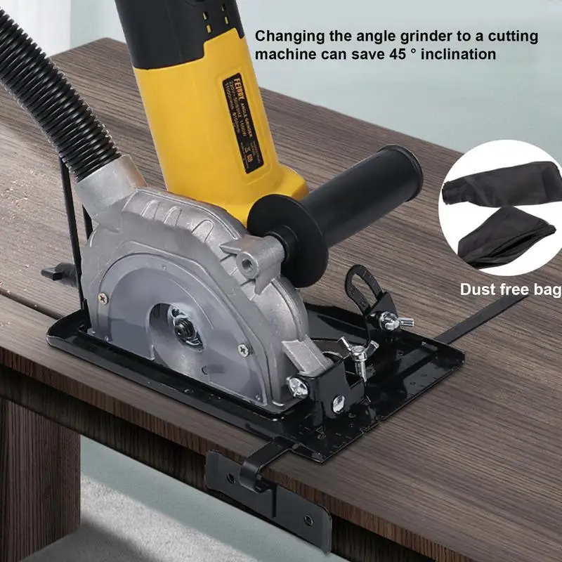 Cutting Machine Slotting Base 45 Degree Adjustable Cutting Depth Positioning Bracket for 100/115/125mm Angle Grinder
