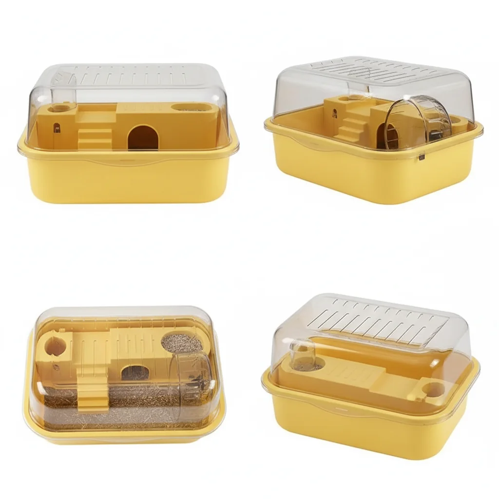 

Hamster Cage Chewproof Large Hamster Accessories Cages and Habitats Openable Top with Acrylic Sheets Solid Built