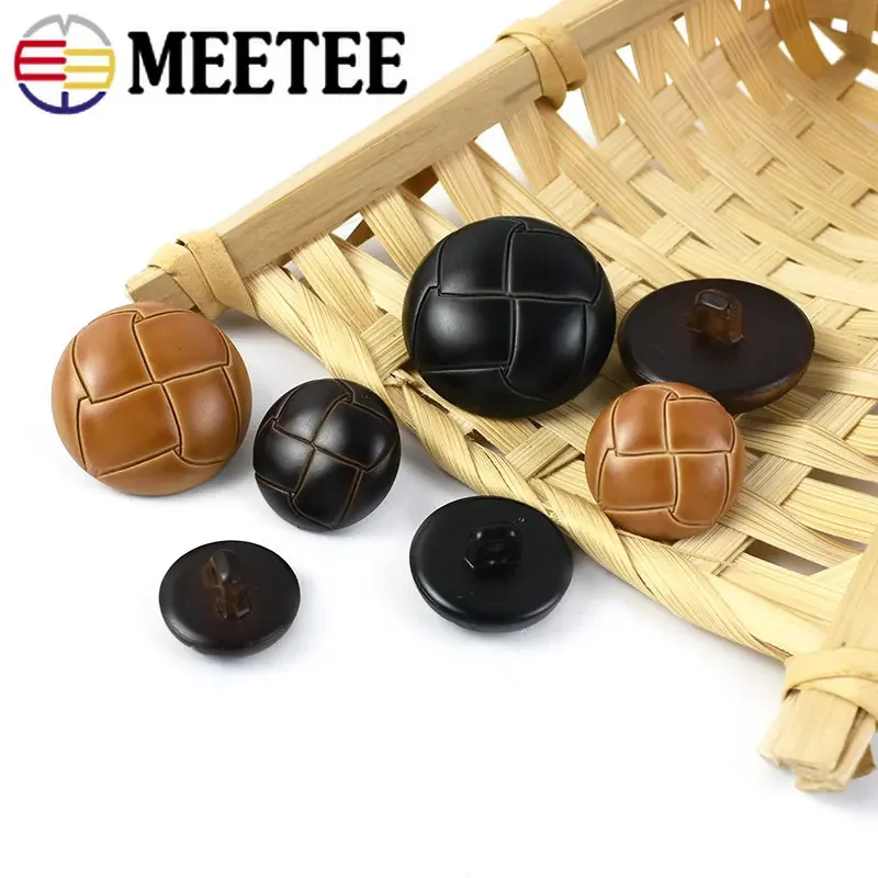 50pcs meetee Plasztikus anyag faux bőrből gomb 15-25mm decorativa Fényűzés Övcsat számára Összevarrás Viharkabát Köntös kabát ruhák kiegészítők