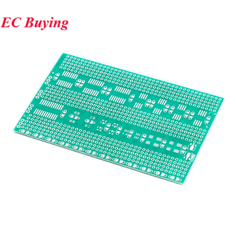 단일 측면 SMD 범용 PCB 회로 기판 전송 어댑터 테스트 플레이트, IC 저항기 캐패시터 다이오드, 트라이오드, 트랜지스터, 7x11cm