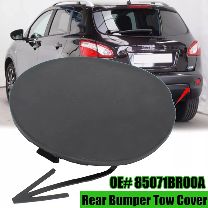 85071BR00A Car Rear Bumper Tow Hook Cap Cover Black For Nissan Qashqai J10 2007 2008 2009 2010 2012 2013 2014