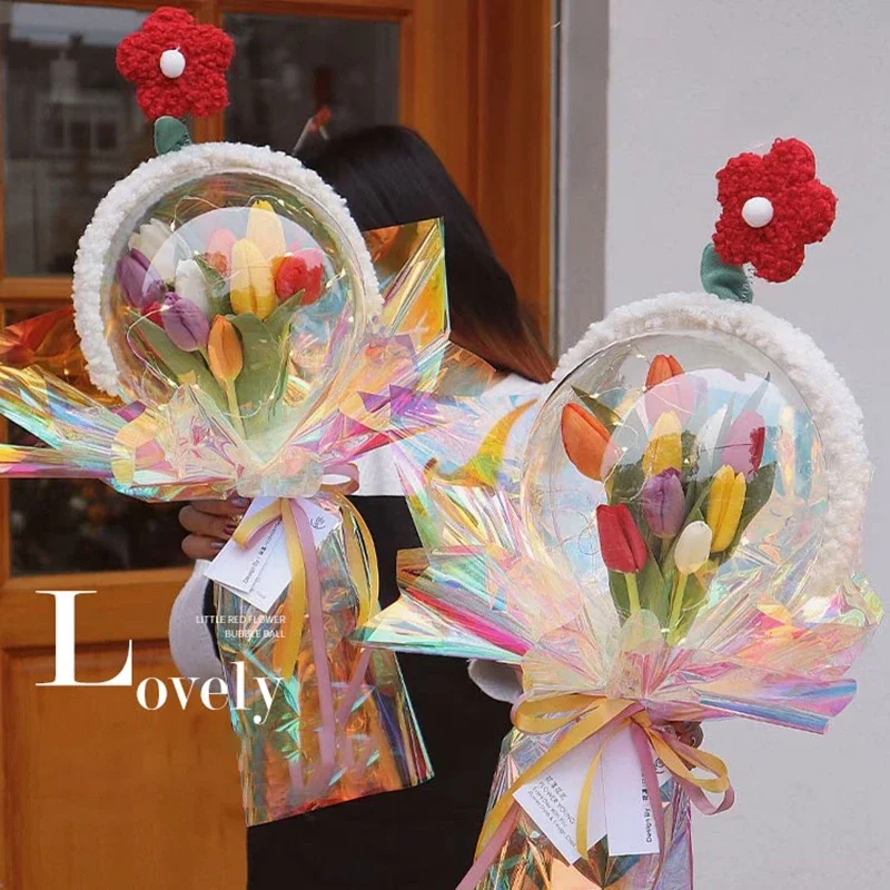 

Acrylic Bobo Ball Heart Shape Plastic Bobo Ball Birthday Gift Ball Flower Packaging Rose Bouquet Wedding Party Decor Umbrella