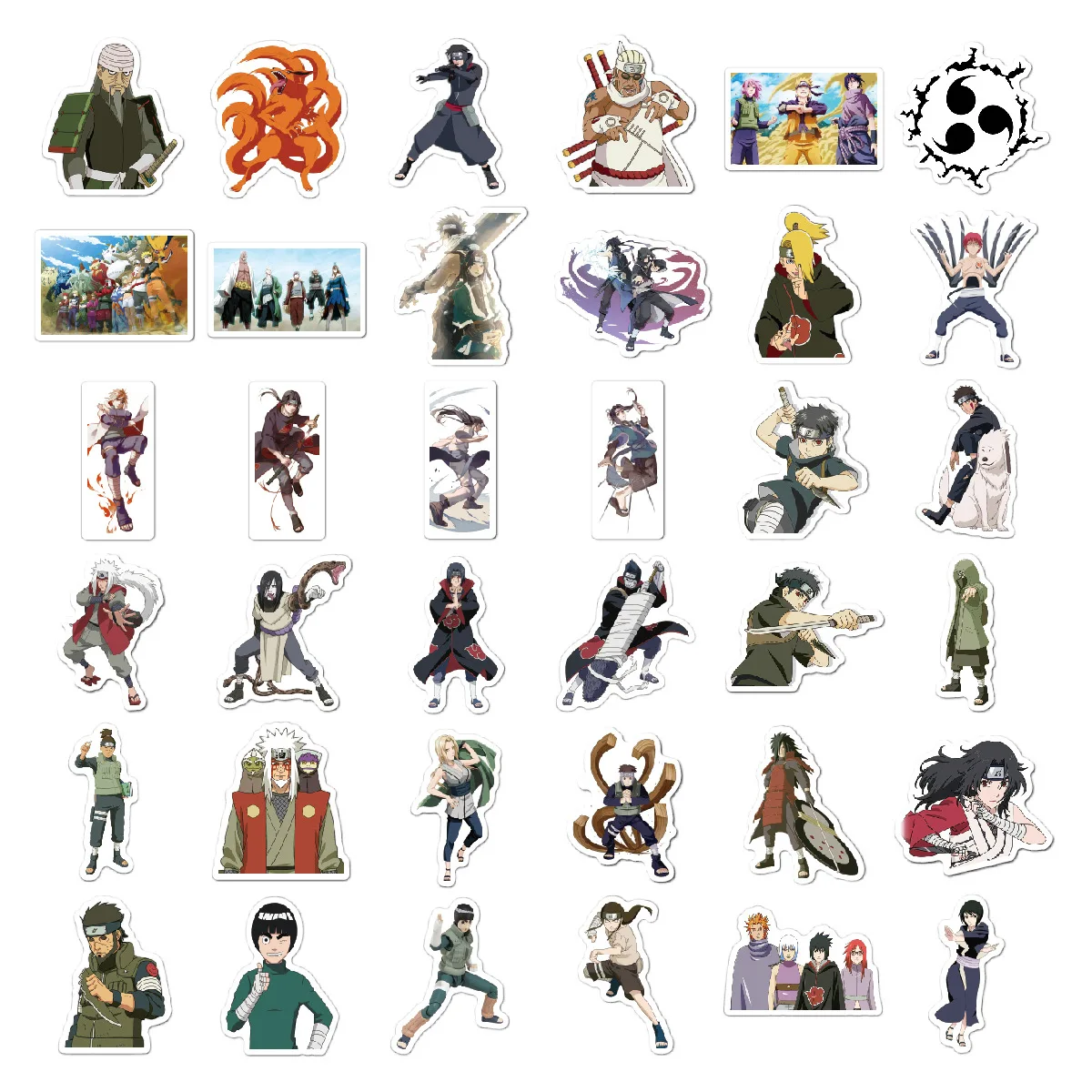 100PCS Naruto Cartoon Cute Without Repetition Sticker Notebook Waterproof Stickers Decoration Supplies