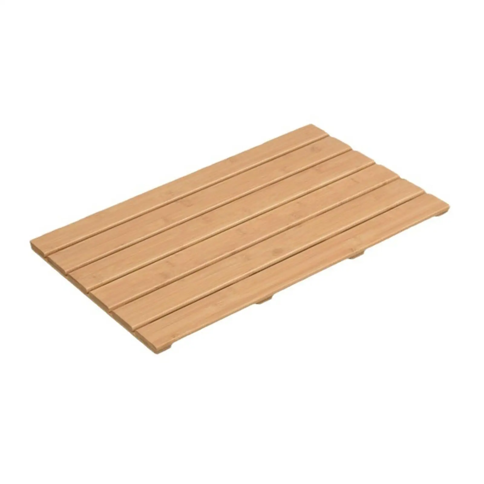 Bamboo Drainage Bath Mat for Shower Non Slip Floor Pad with Slats Fast Drying for Bathroom Pool Sauna