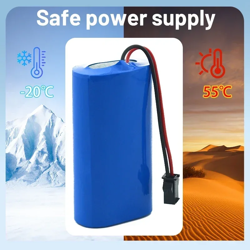 3.7V 18650 lithium battery 1S2P 7000mAh Rechargeable battery pack For Children\'s Toys megaphone speaker Small player+ 2P Plug