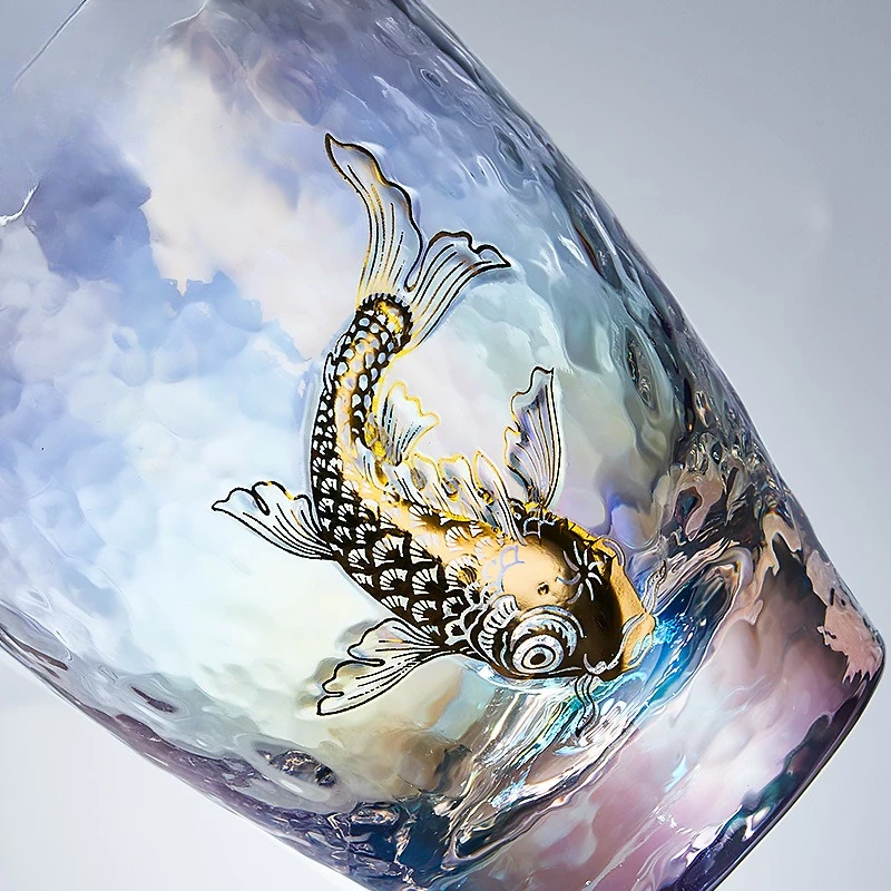 Huancai glass fair cup heat-resistant thickened tea set drawing relief large tea sea single tea set accessories