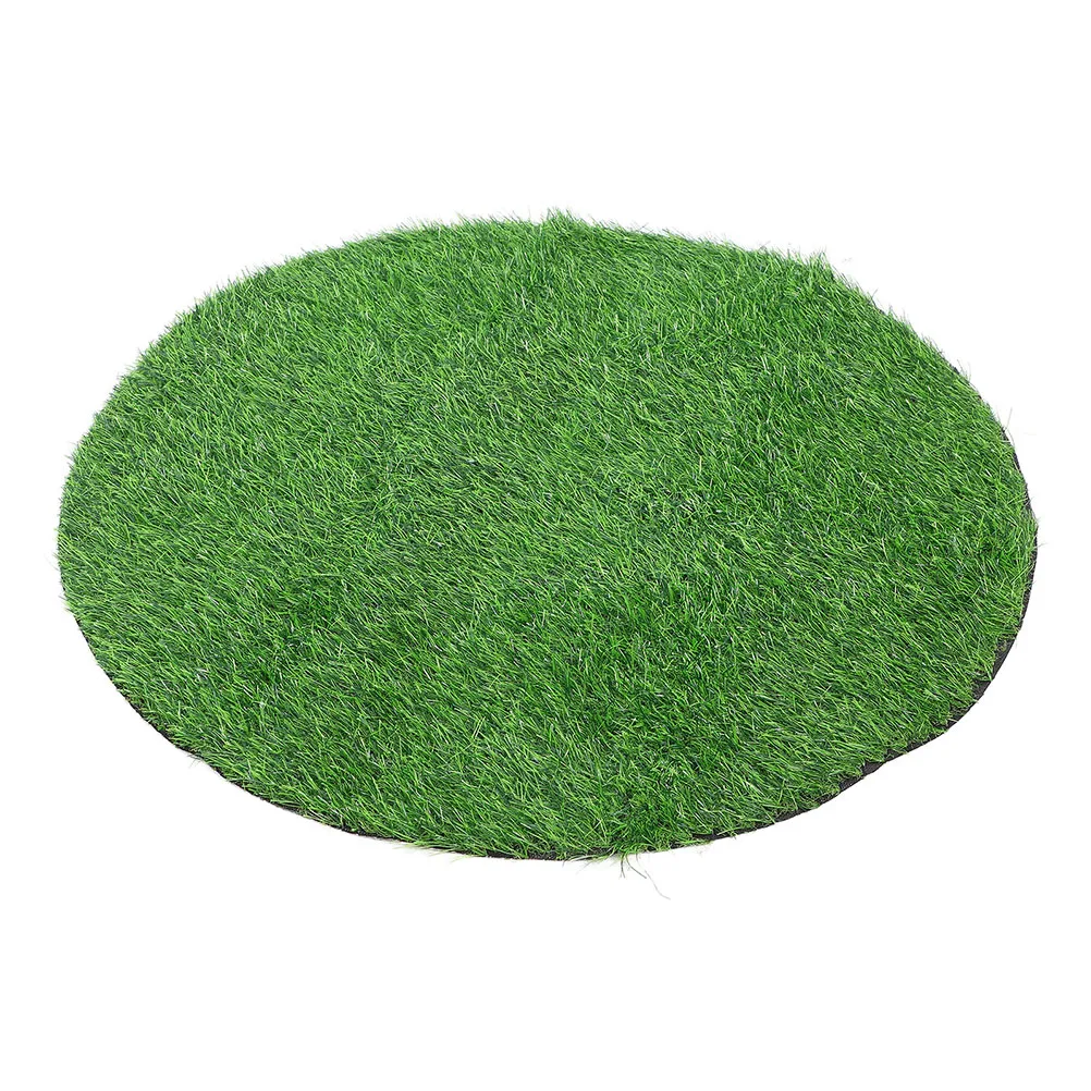 

Artificial Grass Rug 80cm Round Fake Greenery Decor Lawn Pad for Manhole Cover Table Centerpiece