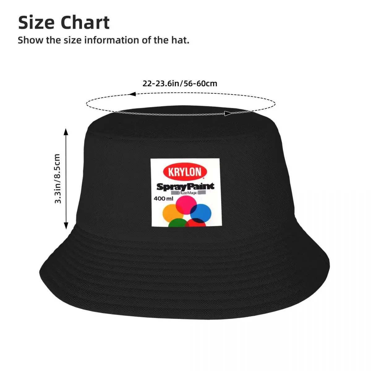 Krylon Vintage Bucket Hat para homens e mulheres, boné militar, chapéu de golfe, tamanho grande, bonito