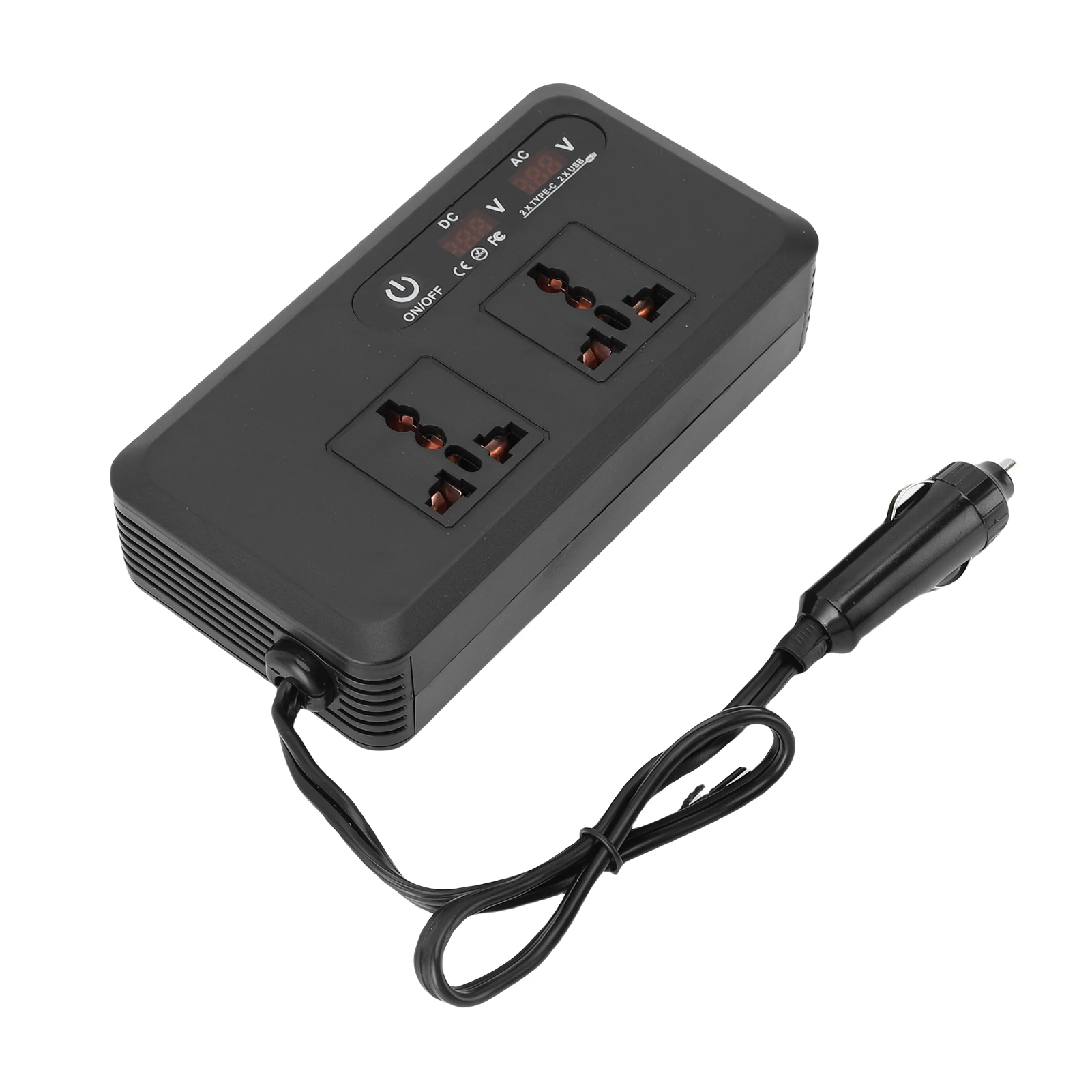 

Автомобильный инвертор 200 Вт Автомобильный инвертор с дисплеем напряжения в реальном времени PD 24 Вт QC 24 Вт Многофункциональный компактный с розеткой для сигар для ежедневного использования