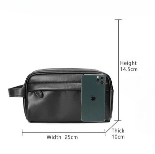 Nouvelle pochette d'affaires à la mode pour hommes, trousse de toilette décontractée Simple et de grande capacité, sac à main multifonctionnel pour hommes