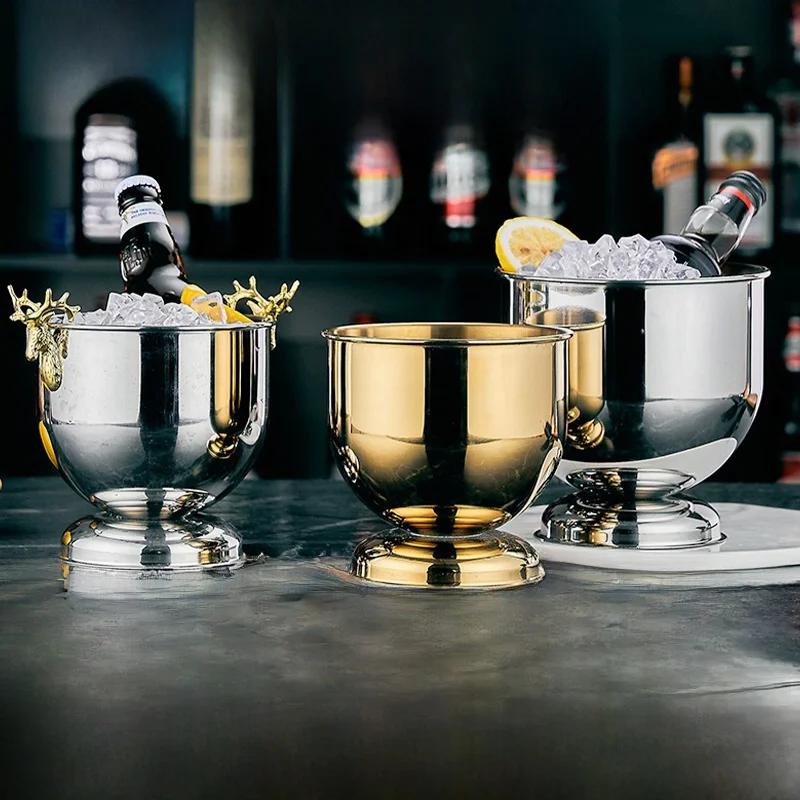 Stainless Steel Ice Bucket Bar Quality Ice Bucket Luxury Feel for Ice Blocks Premium for KTV And Bars
