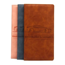 Car Registration Insurance Holder Driving License Cover Leather Auto Documents Drivers License Storage Bag Credit Card Holder
