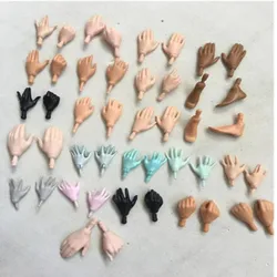 Original Doll Replacement Hands Feets Multi-Joints Yoga Body Hands Male Female Doll Accessories White Black Brown Beige Color