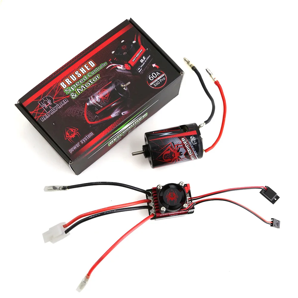 Kit de energia escovada para carro modelo 1/10, motor de escova HSP 540A 23T e regulador eletrônico 60A ESC Combo ESC modo duplo BEC 2A/6V
