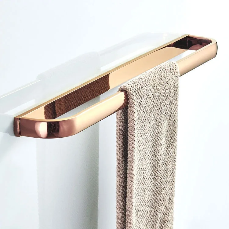 

57cm Towel Bar bathroom pendant brass rose gold single pole rack towel pole rack