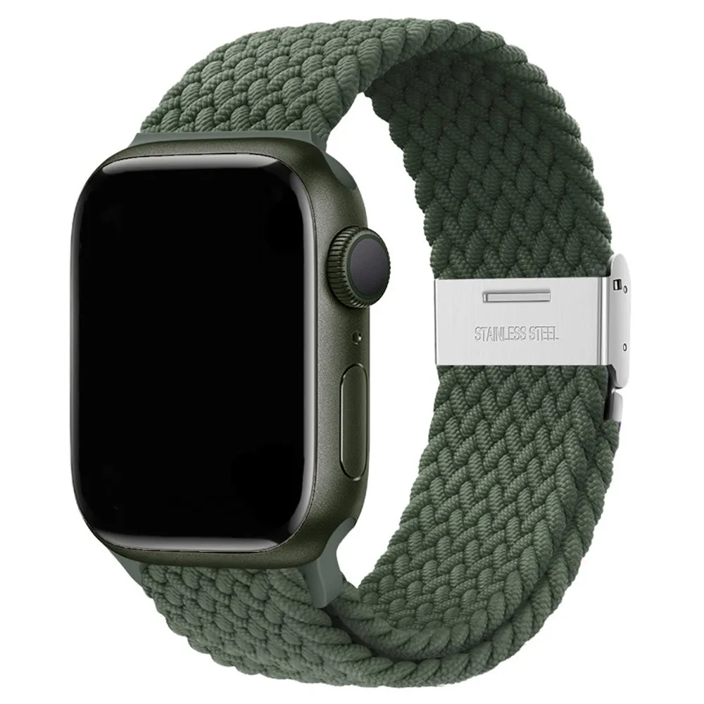 Cinturino intrecciato per Apple watch 10 cinturini 46mm 42mm 44mm 45mm 4140 mm Bracciale correa in nylon serie iWatch 8 9 5 SE 6 7 Ultra 2 49mm
