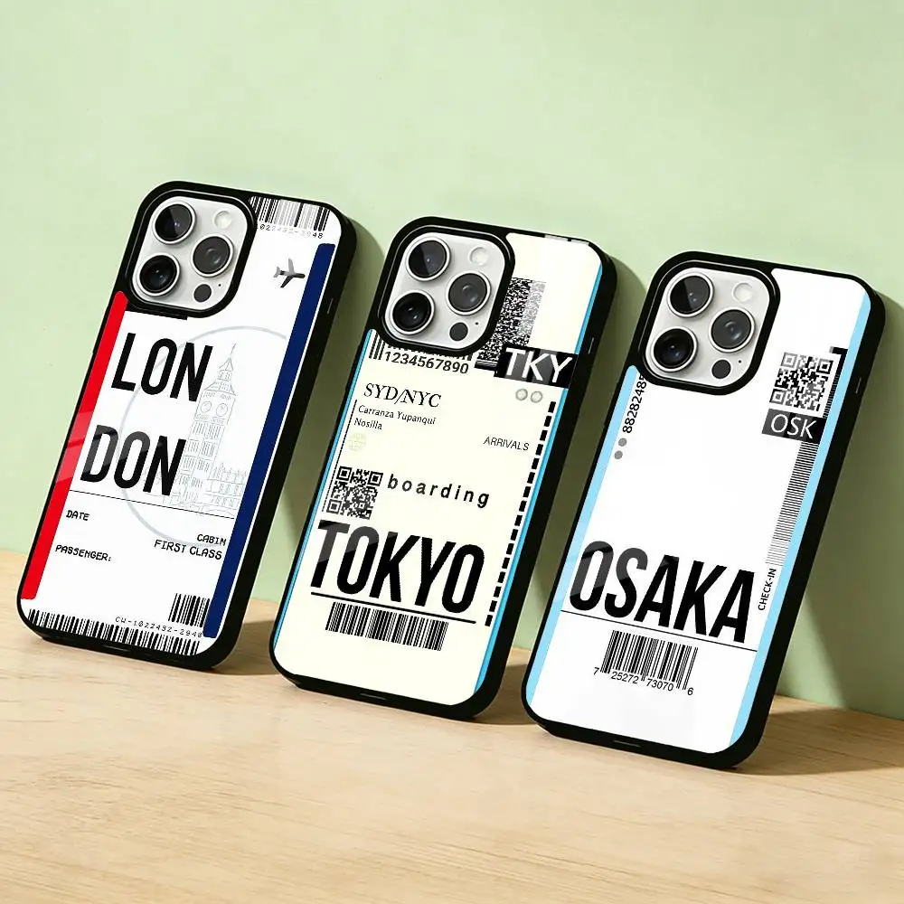 

AAA Funny World City Tourist Ticket Label Phone Case For iPhone 17,16,15,14,13,12,11,Pro Max,Plus Candy Silver Cover