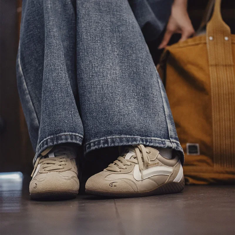 

Maden Vintage Patchwork Khaki Racing Shoes Women Summer Breathable German Trainers Sneakers Thin Sole Casual Lace-Up Sport Shoes