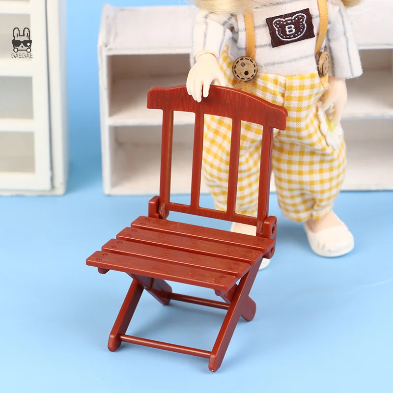 1/12 Dollhouse Simulation Foldable Beach Chair Dollhouse Miniature Furniture Accessories Dolls House Living Room Decoration