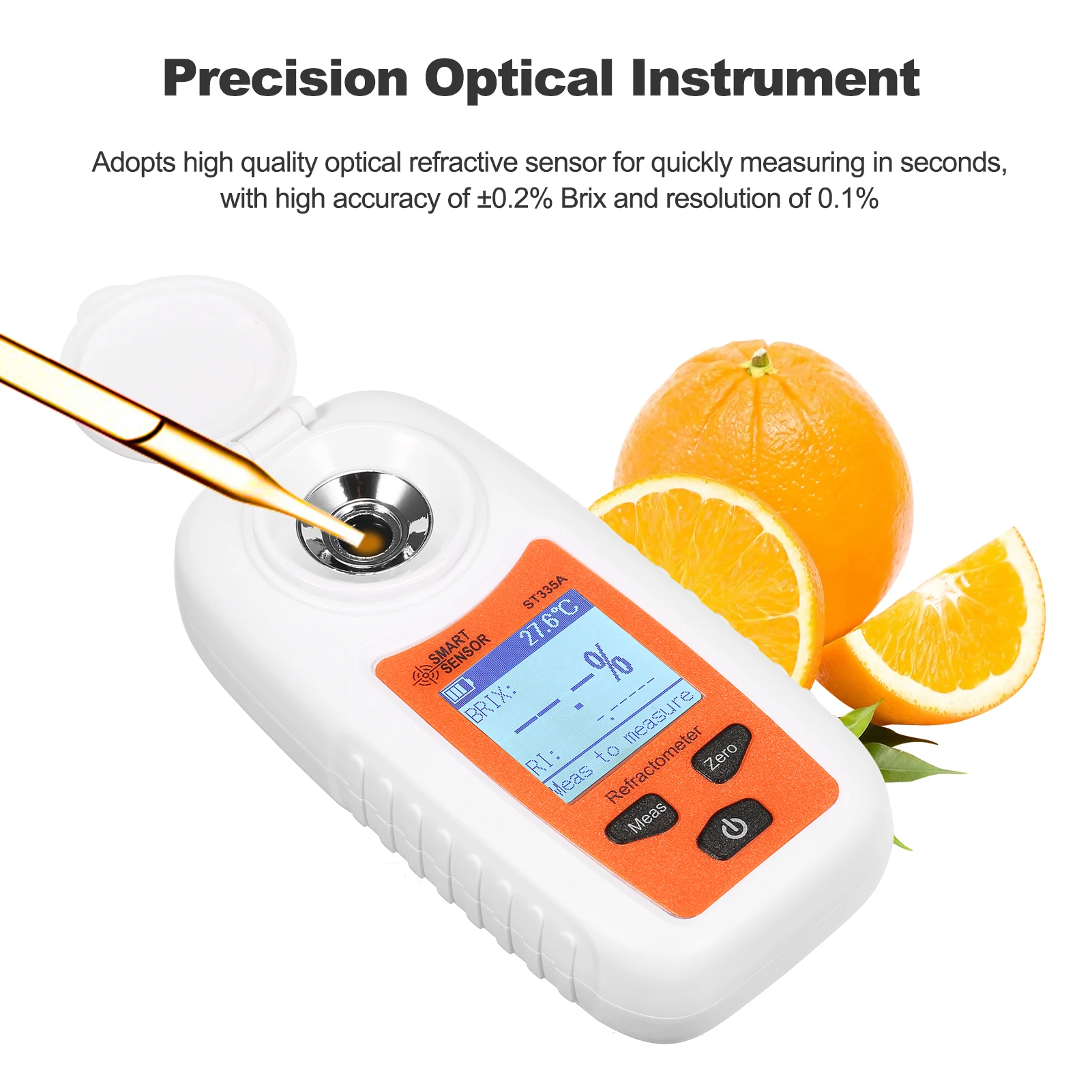 SMART SENSOR ST335A Digital Refractometer ATC Sugar Percent Tester 0-35% Brix Sugar Concentration Detector Honey Saccharometer