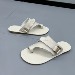 Women Slippers Outside Casual Beach Women Shoes Summer New Flats Flip Flop Sandals Walking Clip Toe Rome Buckle Ladies