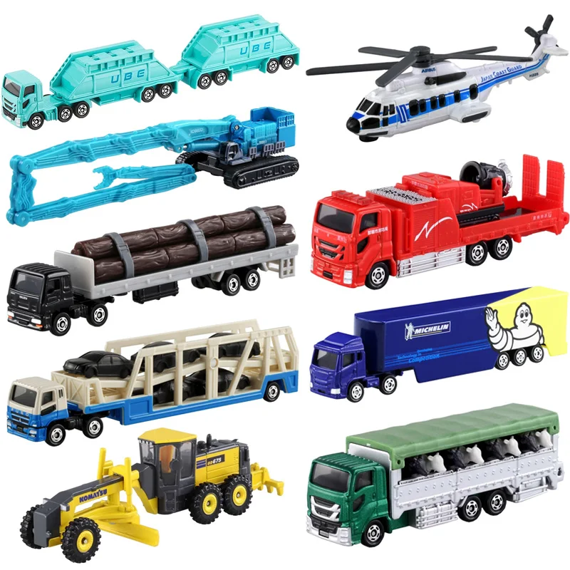 TOMY DOMECA Long Alloy Small Car Model Toy Mercedes Benz Bus Rescue Helicopter Transport Vehicle