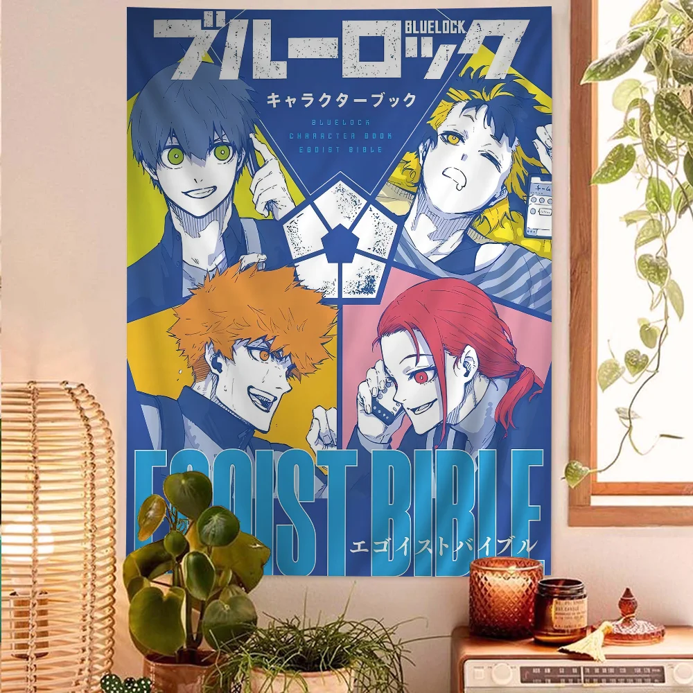 Anime BLUE LOCK Cartoon Tapestry Art Science Fiction Room Home Decor Wall Hanging Sheets