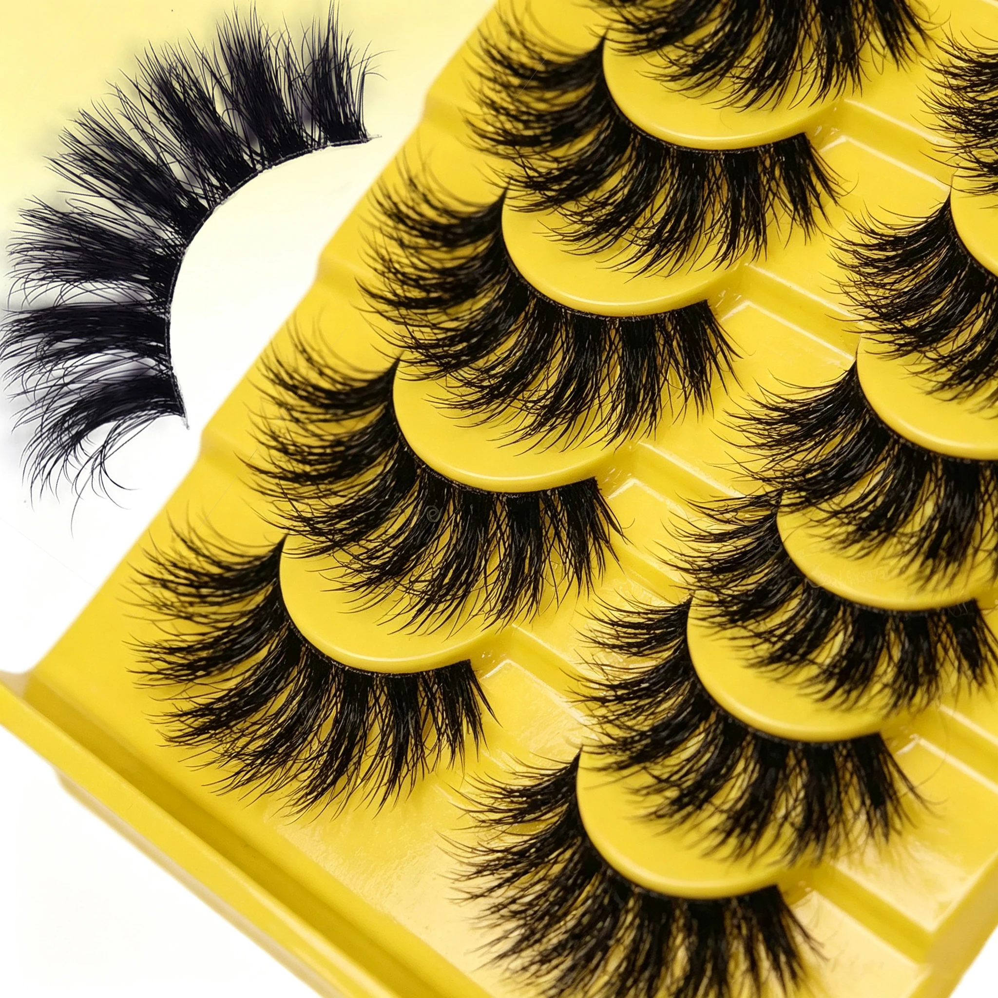 10 Pairs 3D Fluffy False Eyelashes Messy Voluminous Fake Eyelashes Reusable Soft Eye Lashes for Party Daily Makeup for Women