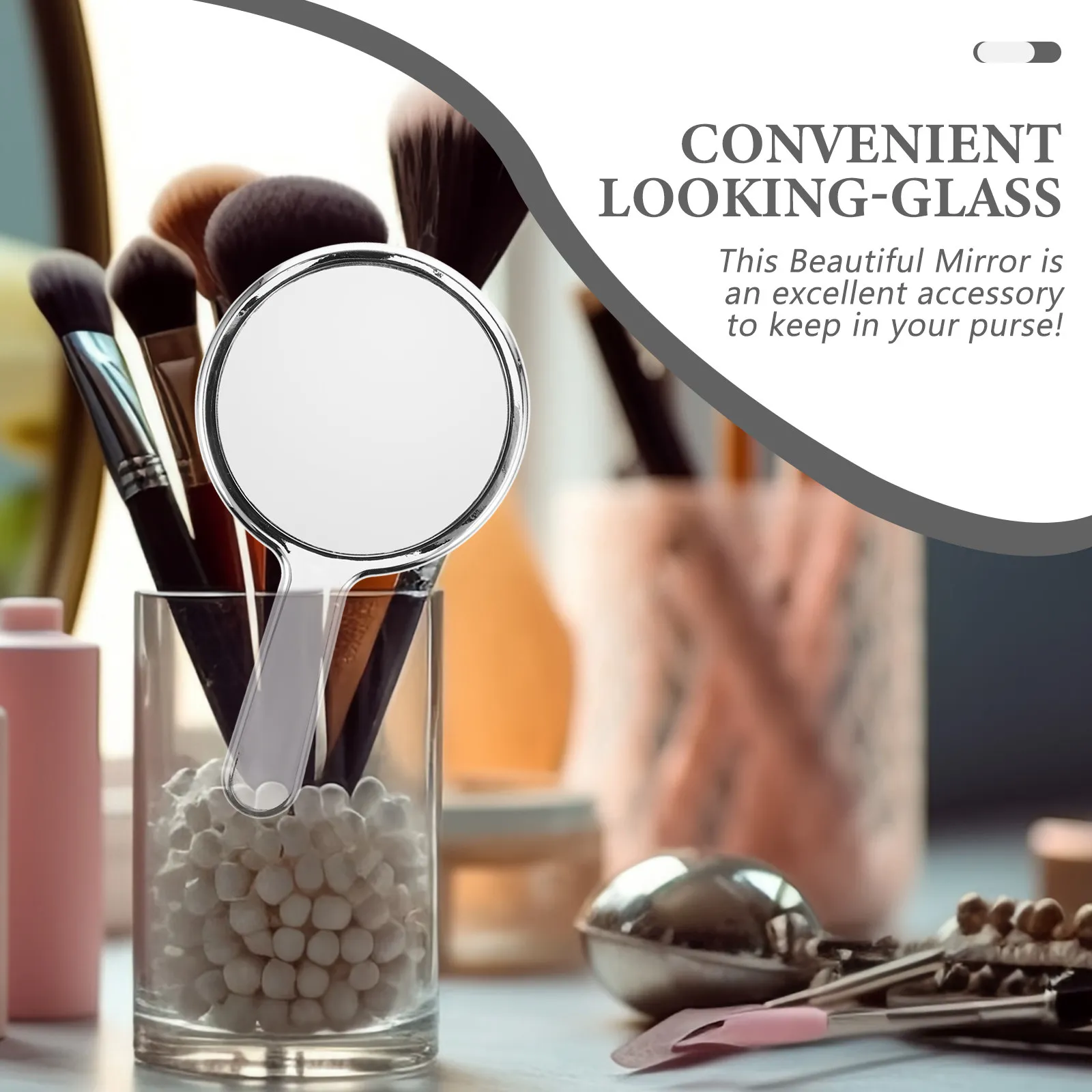 Electroplated Makeup Mirror Portable Lightweight Compact Size Perfect for Travel Outdoor Makeup Checking Convenient Handheld