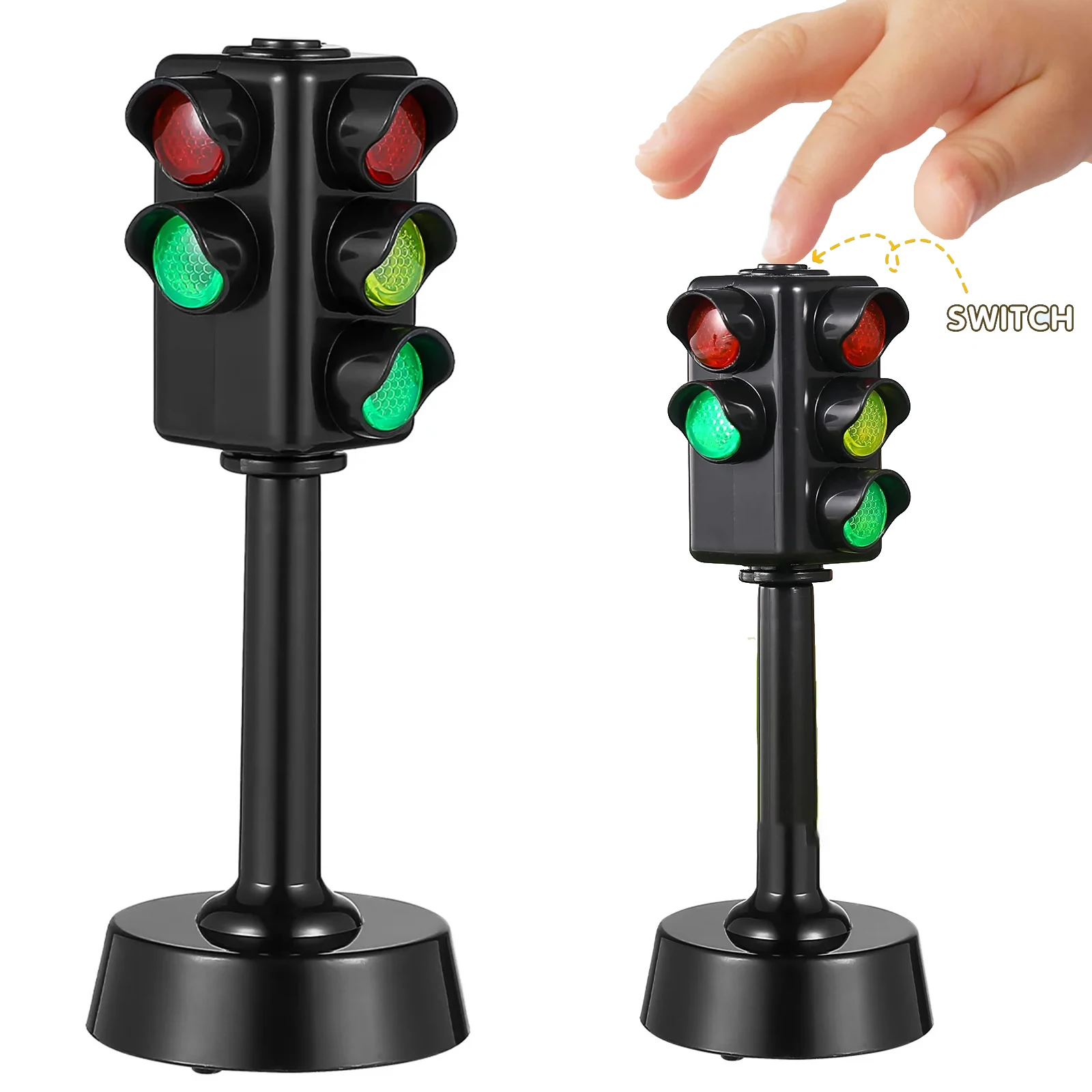 2pcs Early Childhood Education Traffic Lights Toys Traffic Lights Traffic Signal Model Signs Baby Safety Education Puzzle Toys