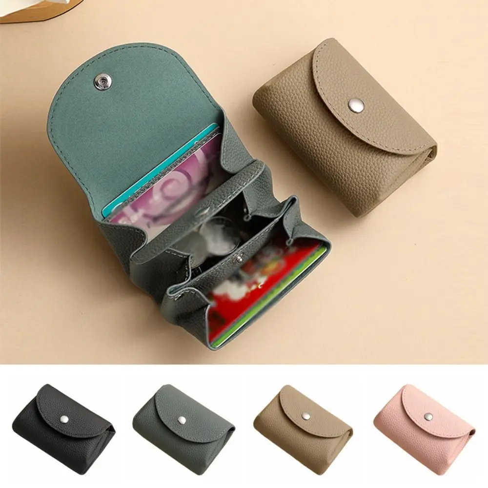 

Gift Fashion Women's Wallet PU Leather Portable Women’s Coin Purse Lychee Texture Multilayer Leather Mini Wallet Unisex