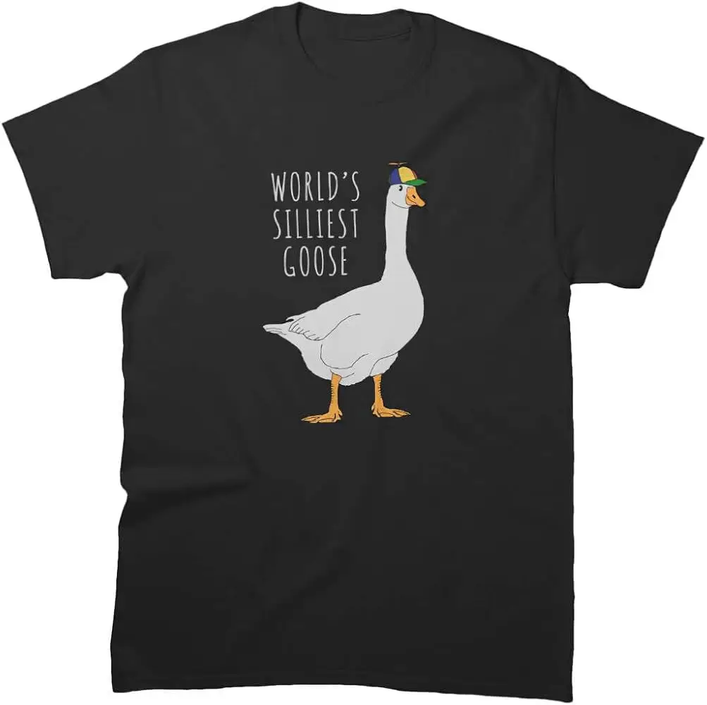 Unisex Shirt Worldâ€™S Tee Silliest  Goose Cotton  Friends T-Shirt High Quality 100%Cotton Short Sleeve