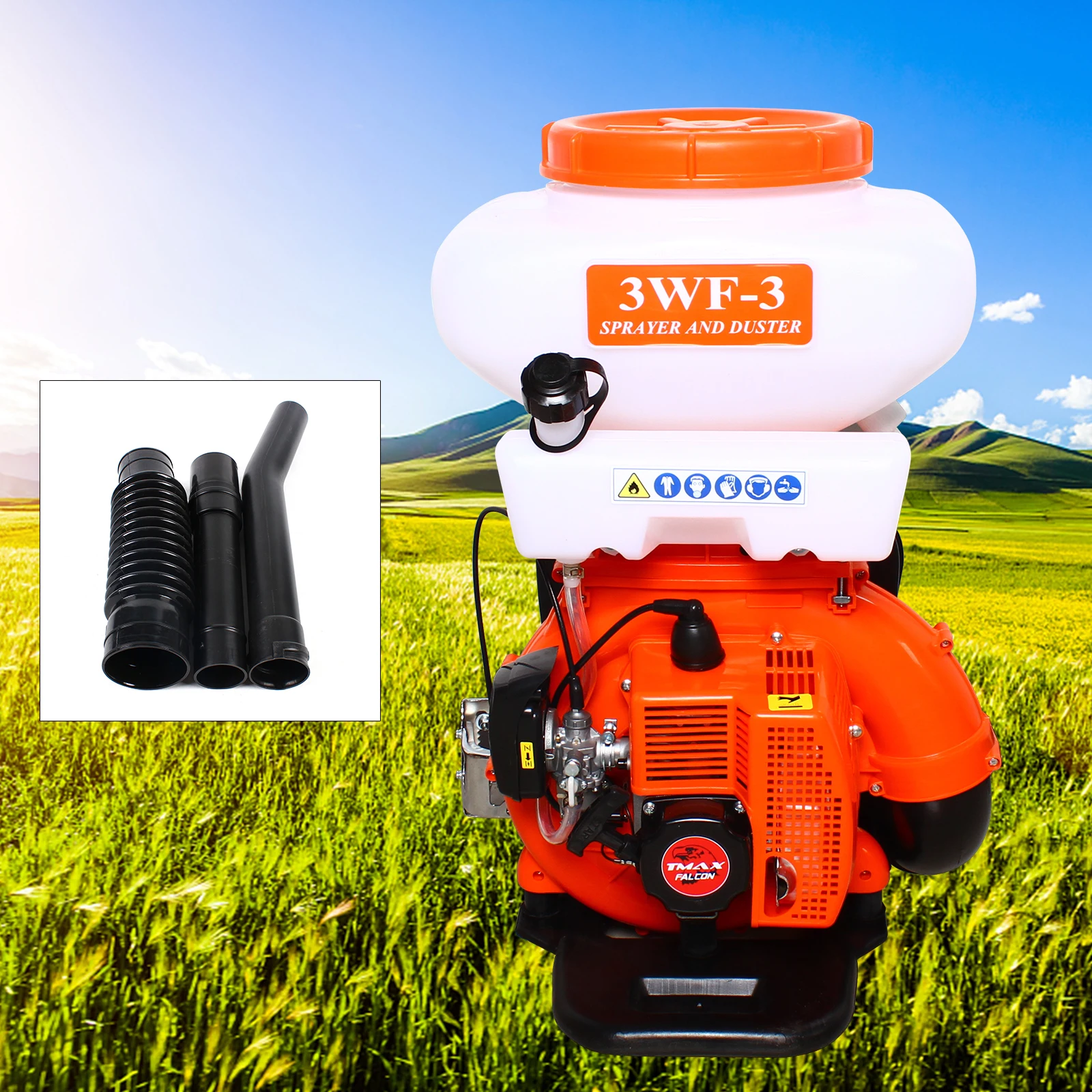 14L 3.7Gal High-pressure Sprayer Backpack Agricultural Mist Duster Sprayer Gasoline Powered Garden Blower Stainless Steel