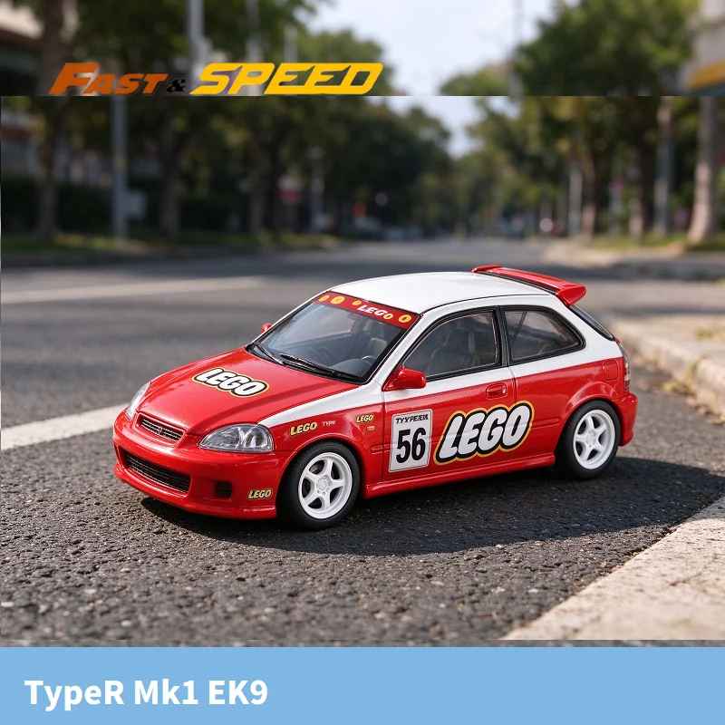 Fast Speed FS 1:64 Type-R Mk1 EK9 Red #56 limited999 Die-Cast Car Model Collection Miniature